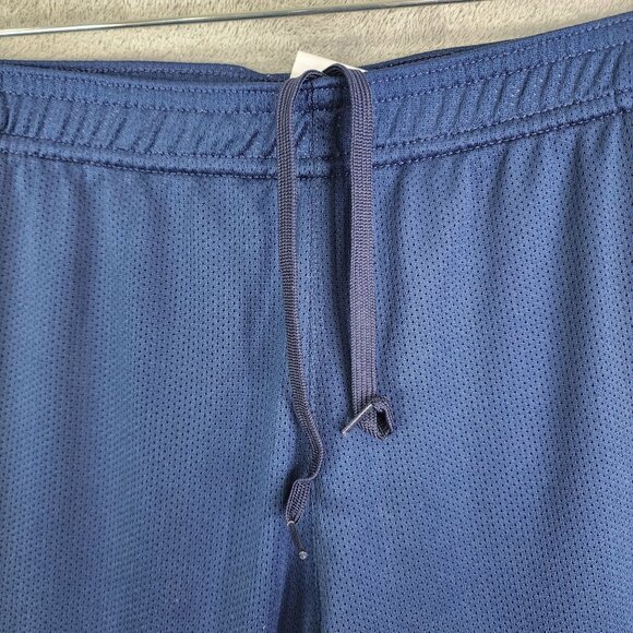 Mens Adidas Blue Athletic Track Pants w/ 3 White Stripes Hi Rise Size L - Picture 6 of 16